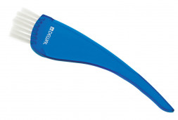 Кисть для окрашивания DEWAL, прозрачная синяя, с белой прямой  щетиной, узкая 35мм